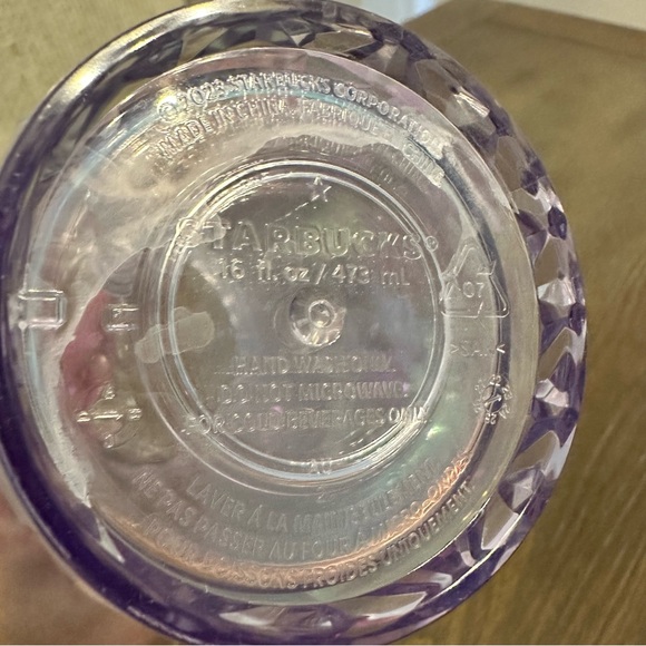 Starbucks Holiday 2023 Clear Diamond Prism Grande Cold Cup Tumbler 16 Oz w/Straw - Picture 4 of 4